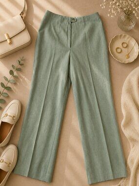Vintage Pendleton Virgin Wool Pants Mint Green Straight Leg Trouser 13/14